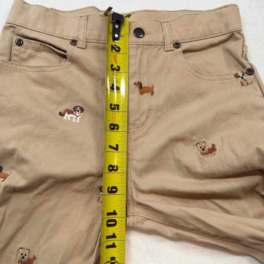 Gymboree Chino‎ Pants Girls Size 10 Tan Good Embroidered Dog Puppy Khaki Chinos